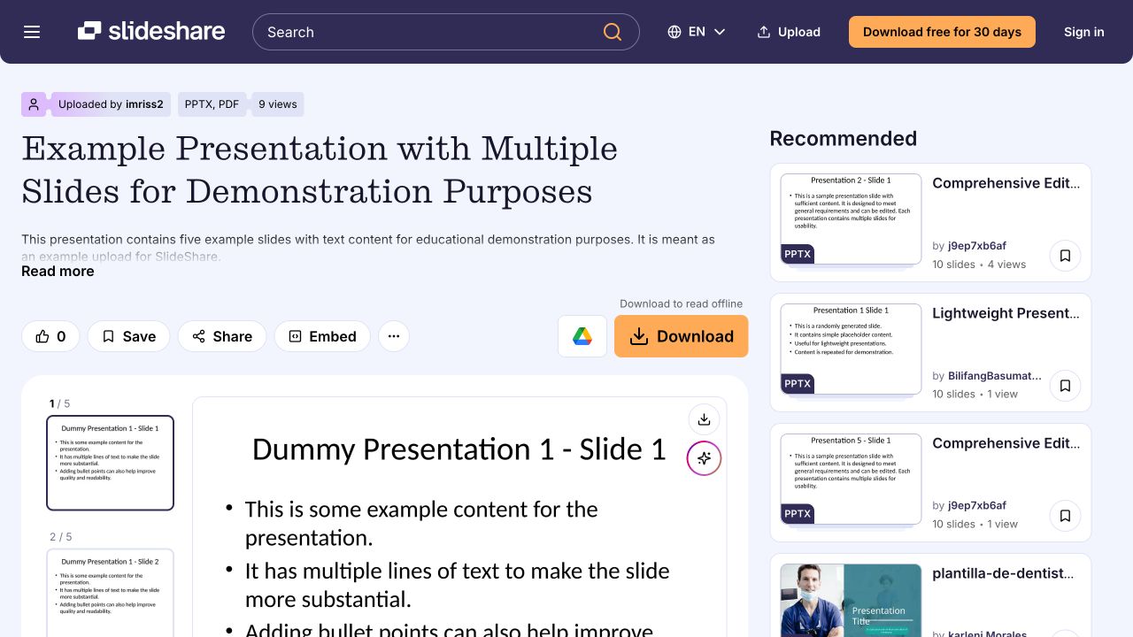 Choose a Presentation — SlideShare Downloader